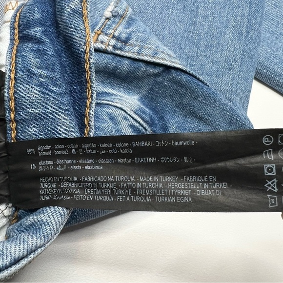 Zara Womens The Slim Boyfriend Distressed Jeans Womens 4 In Valley Blue Mid Rise - Picture 8 of 11